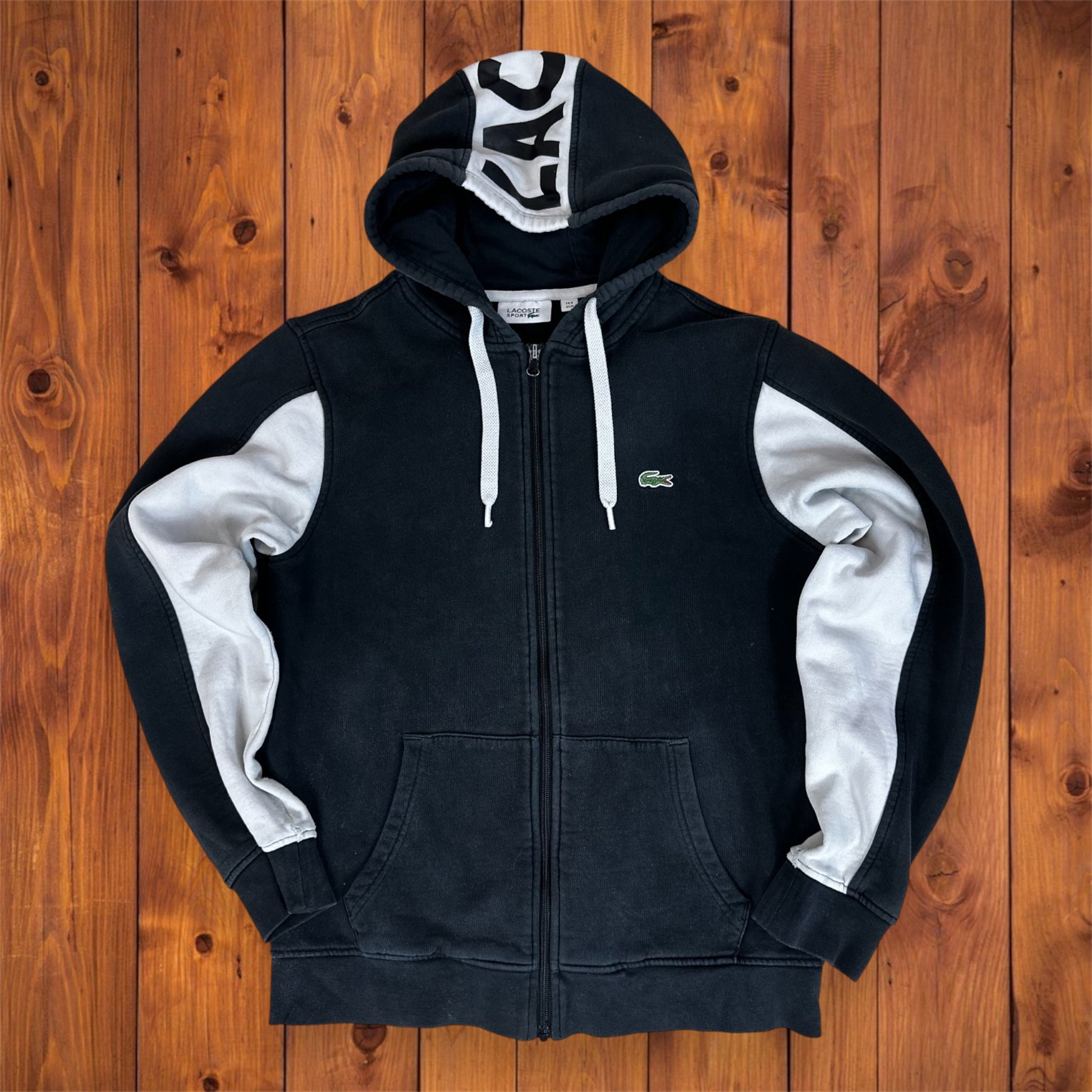 Lacost Jacket M - Lackoste Jacke Größe M - Lacoste Jacke Schwarz weiß - Lacoste Stoff Jacke M