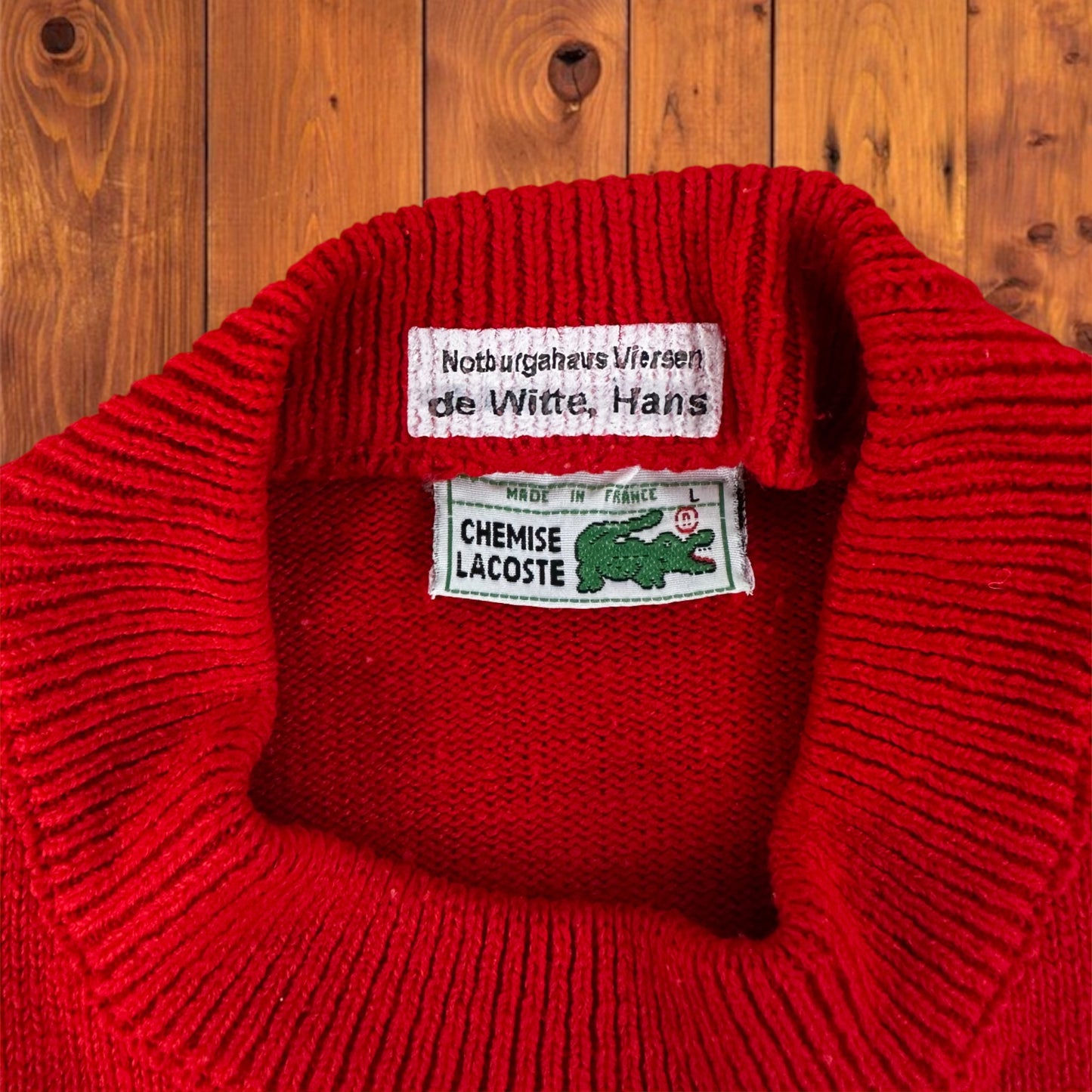 Lacoste Wine Red Wool Sweater (L)