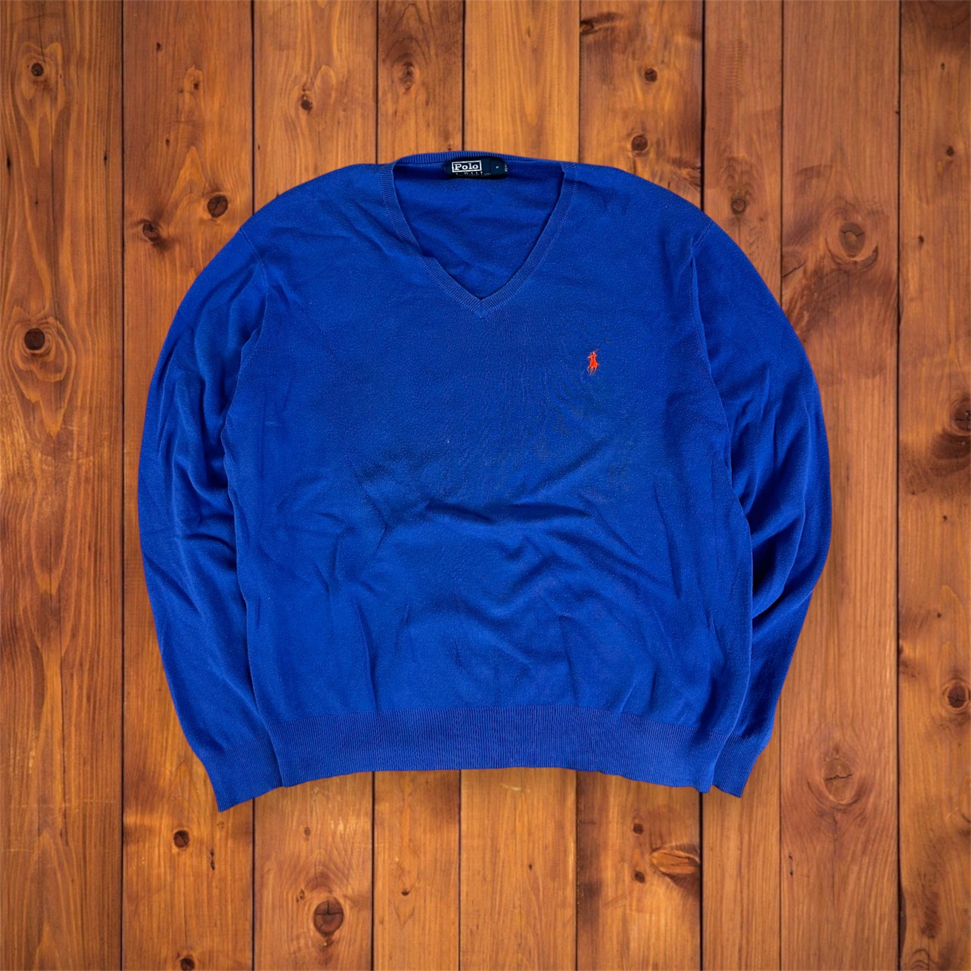 unkelblauer Lacoste Strick-Sweater in Größe L – navy blue Lacoste knit sweater, size L.